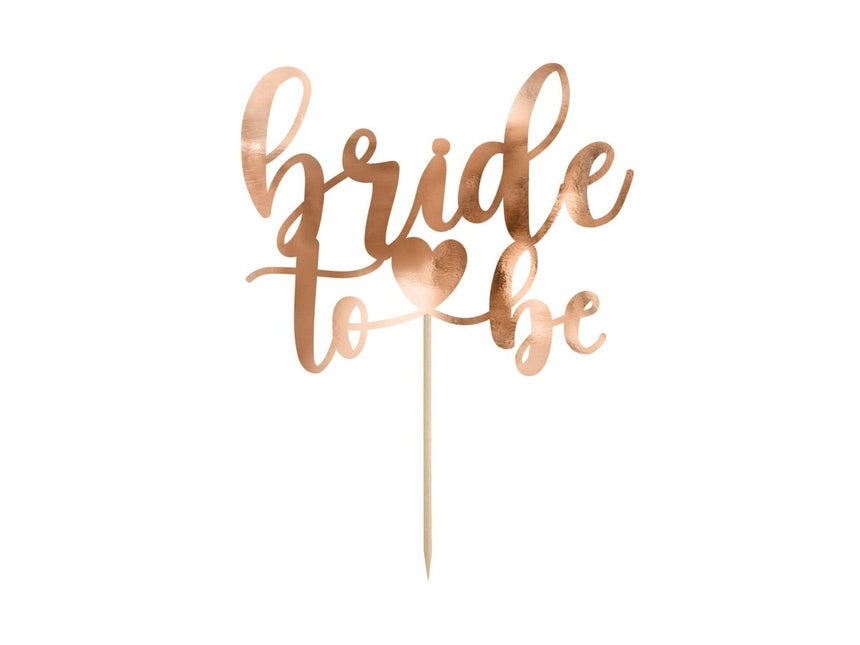 Rose Gouden Taarttopper Bride To Be 17,5cm van Partydeco koop je bij Partywinkel
