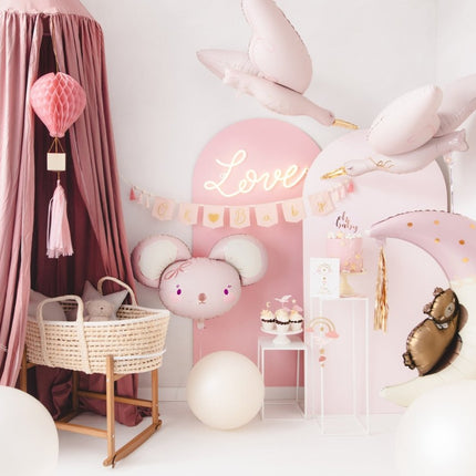 Rose Gouden Taarttopper Oh Baby 25cm van Partydeco koop je bij Partywinkel