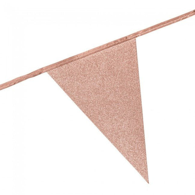 Rose Gouden Vlaggenlijn Glitter 6m van WeFiesta koop je bij Partywinkel