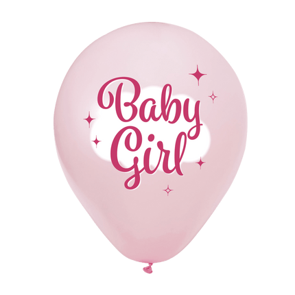 Roze Ballonnen Baby Girl 30cm 8st van WeFiesta koop je bij Partywinkel