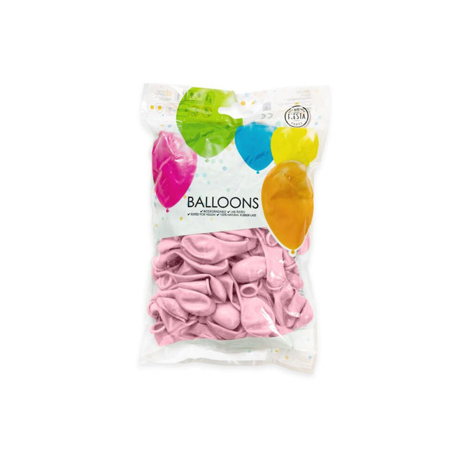 Roze Ballonnen Metallic 13cm 100st van WeFiesta koop je bij Partywinkel