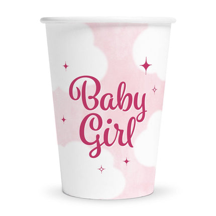Roze Bekers Baby Girl 210ml 8st van WeFiesta koop je bij Partywinkel