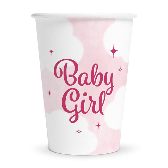 Roze Bekers Baby Girl 210ml 8st van WeFiesta koop je bij Partywinkel