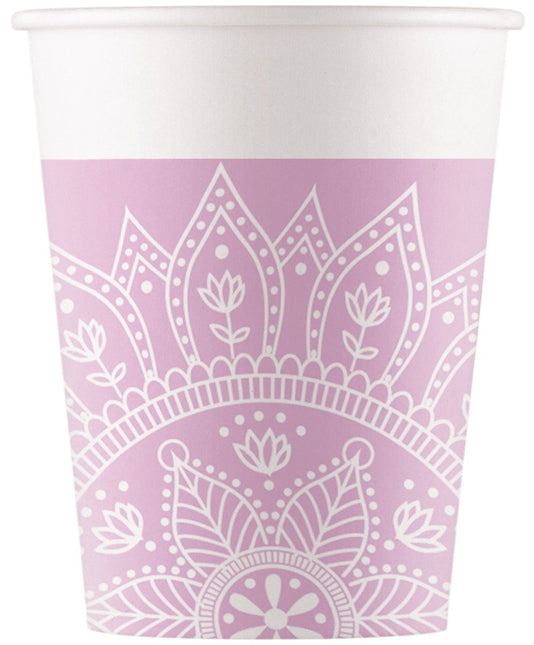 Roze Bekers Mandala 200ml van Procos koop je bij Partywinkel