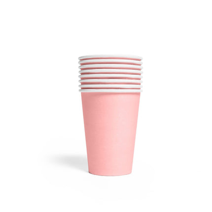 Roze Bekers Papier 210ml 8st van WeFiesta koop je bij Partywinkel