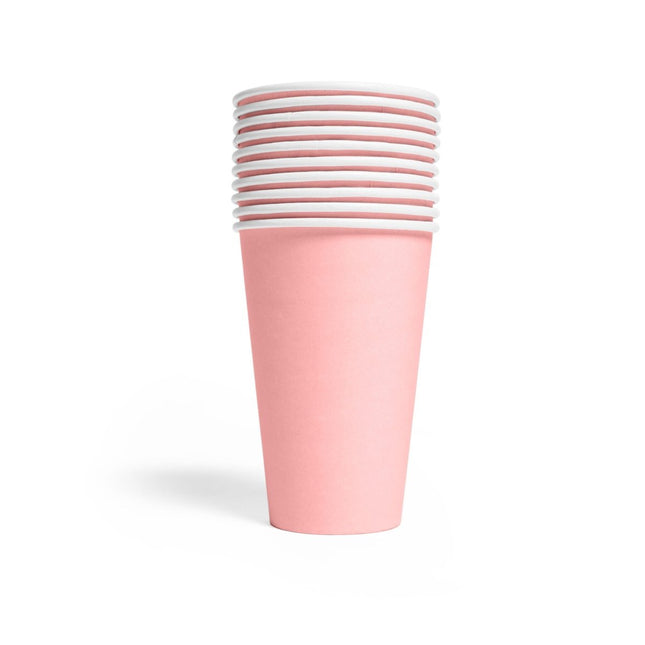 Roze Bekers Papier 350ml 10st van WeFiesta koop je bij Partywinkel
