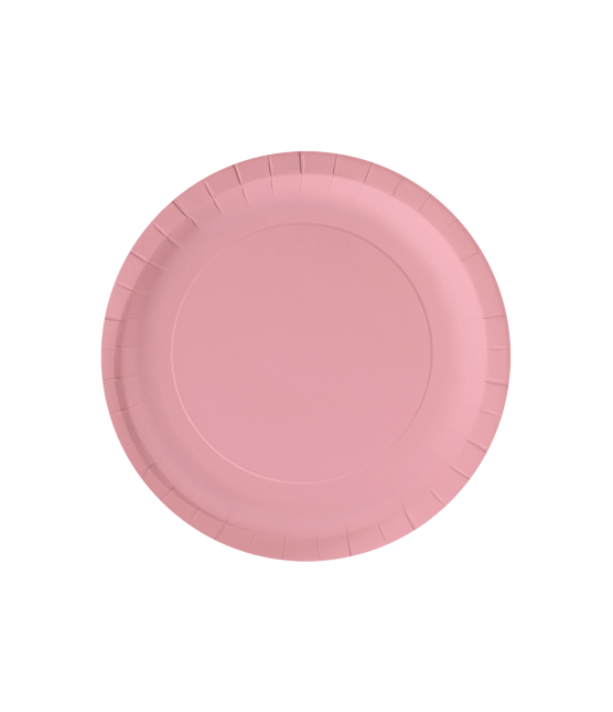 Roze Borden Pastel 23cm 8st van Paper Dreams koop je bij Partywinkel