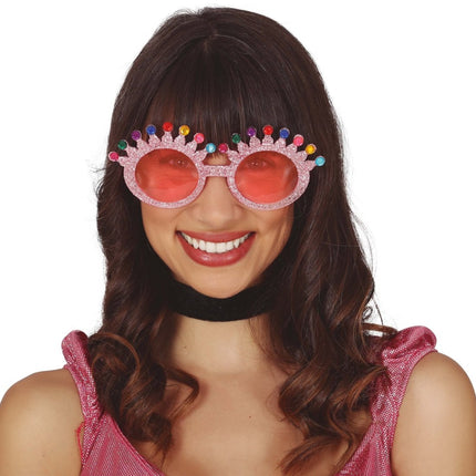 Roze Bril Glitters van Fiestas Guirca koop je bij Partywinkel