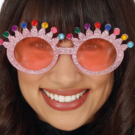 Roze Bril Glitters van Fiestas Guirca koop je bij Partywinkel