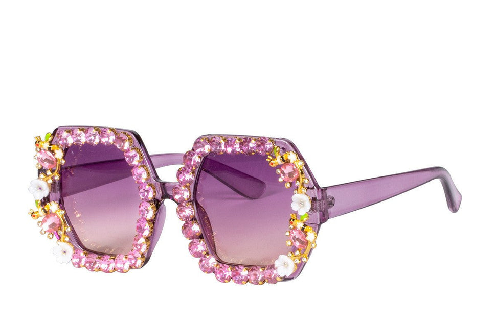 Roze Bril Strass Bloemetjes van Wilbers & Wilbers koop je bij Partywinkel