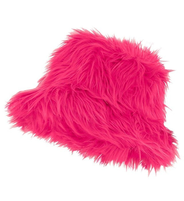 Roze Bucket Hat Pluche van Widmann koop je bij Partywinkel