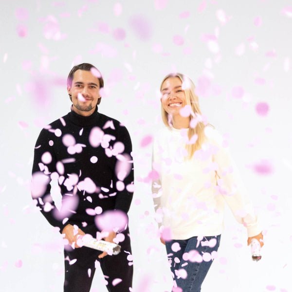 Roze Confetti Kanon 28cm van Riethmueller koop je bij Partywinkel