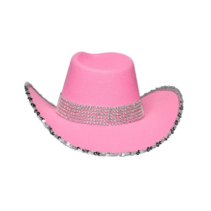 Roze Cowboyhoed Glitters van Boland koop je bij Partywinkel