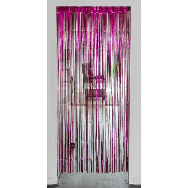 Roze Deurgordijn Metallic 2m van Boland koop je bij Partywinkel