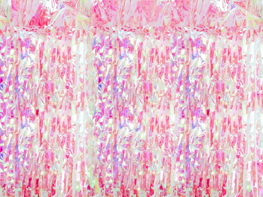 Roze Deurgordijn Metallic Folie 2m van Partydeco koop je bij Partywinkel