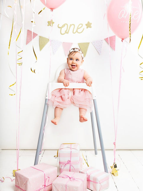 Roze Gouden Slingers 1,3m van Partydeco koop je bij Partywinkel