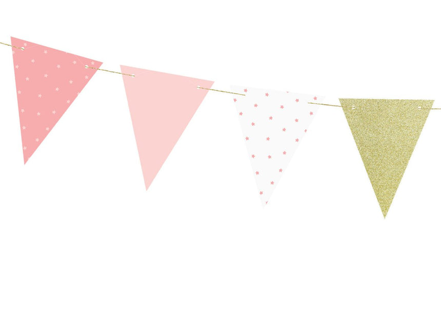 Roze Gouden Slingers 1,3m van Partydeco koop je bij Partywinkel