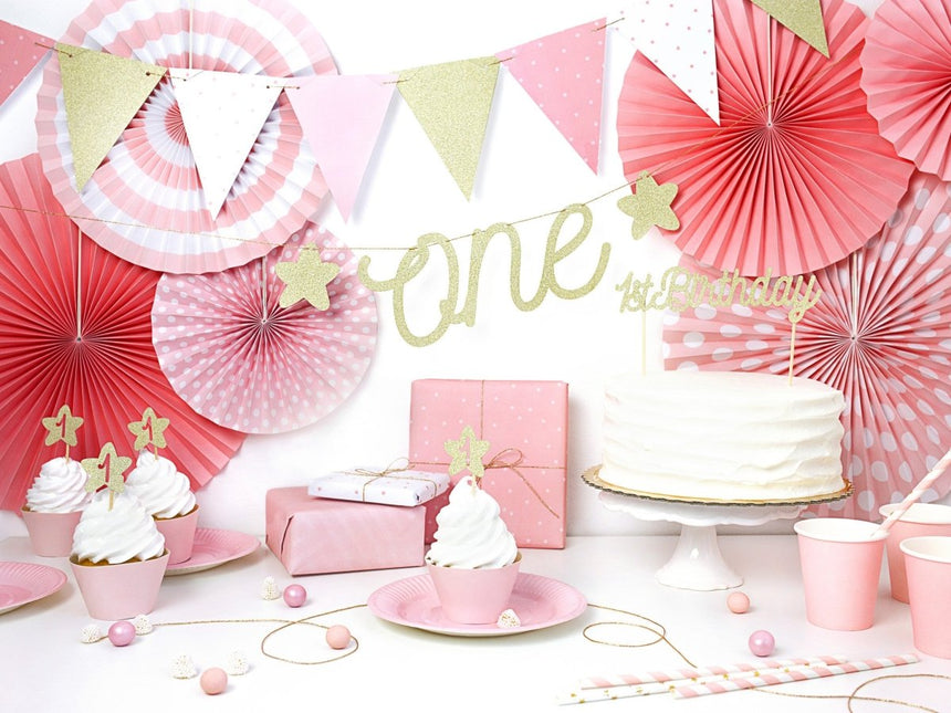 Roze Gouden Slingers 1,3m van Partydeco koop je bij Partywinkel