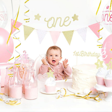 Roze Gouden Slingers 1,3m van Partydeco koop je bij Partywinkel