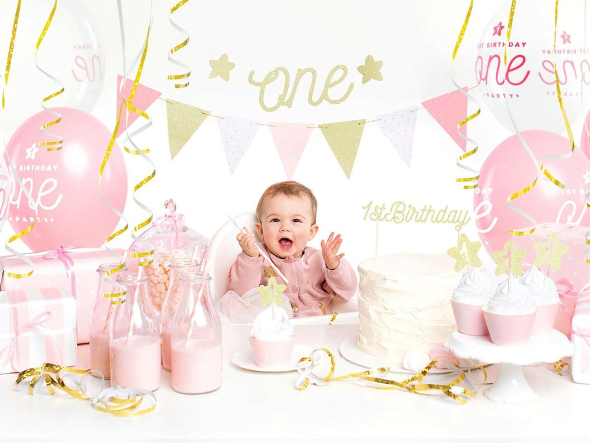 Roze Gouden Slingers 1,3m van Partydeco koop je bij Partywinkel