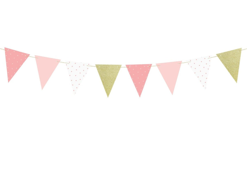 Roze Gouden Slingers 1,3m van Partydeco koop je bij Partywinkel