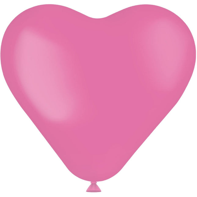 Roze Hartjes Ballonnen Rosey Pink 25cm 8st van Folat koop je bij Partywinkel