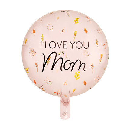 Roze Helium Ballon I Love You Mom Leeg 45cm van WeFiesta koop je bij Partywinkel