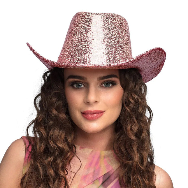 Roze Hoed Pailletten van Boland koop je bij Partywinkel