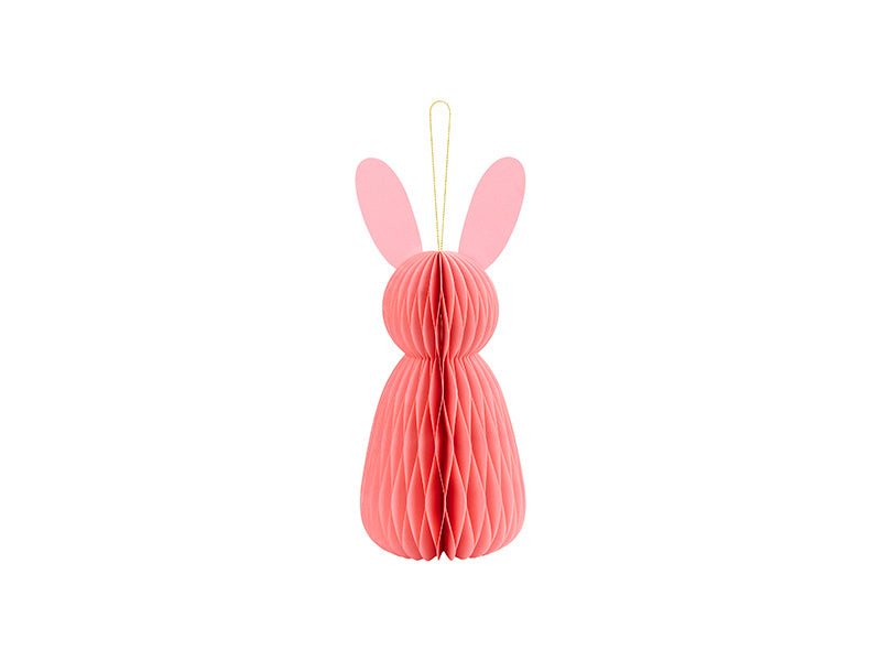 Roze Honeycomb Konijn 30cm van Partydeco koop je bij Partywinkel