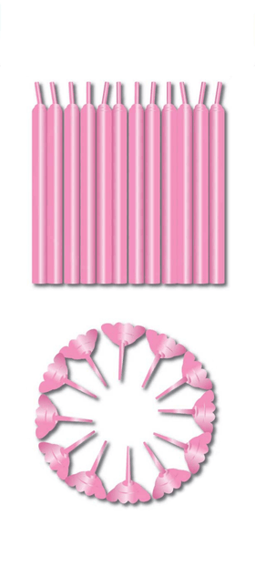 Roze Kaarsjes Houders 6cm 24st van Haza Witbaard koop je bij Partywinkel