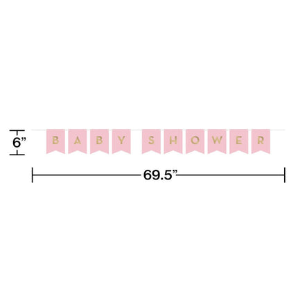 Roze Letterslinger Baby Shower 1,7m van Creative Converting koop je bij Partywinkel