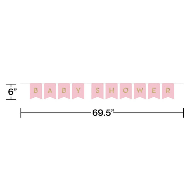 Roze Letterslinger Baby Shower 1,7m van Creative Converting koop je bij Partywinkel