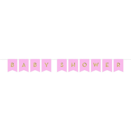 Roze Letterslinger Baby Shower 1,7m van Creative Converting koop je bij Partywinkel