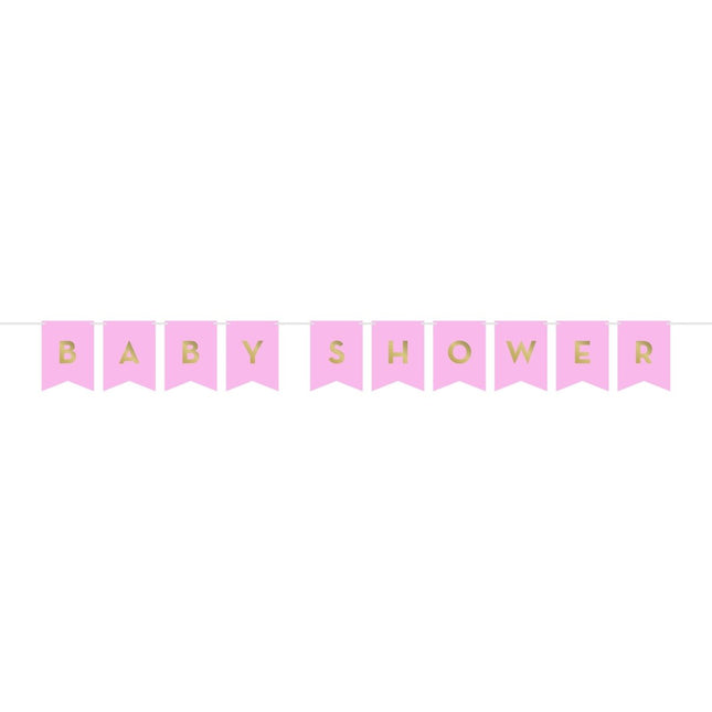 Roze Letterslinger Baby Shower 1,7m van Creative Converting koop je bij Partywinkel