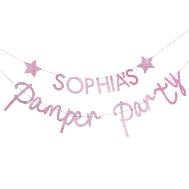 Roze Letterslinger Glitters 2,5m van Ginger Ray koop je bij Partywinkel