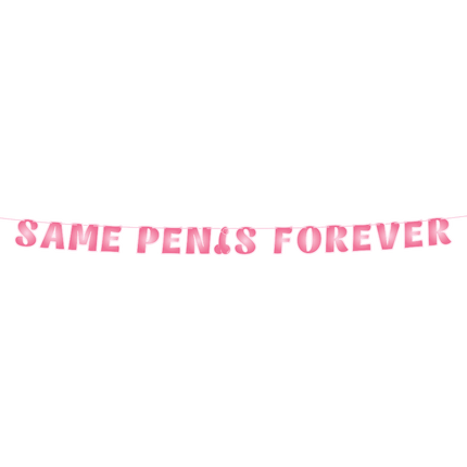 Roze Letterslinger Same Penis Forever 3m van Paper Dreams koop je bij Partywinkel