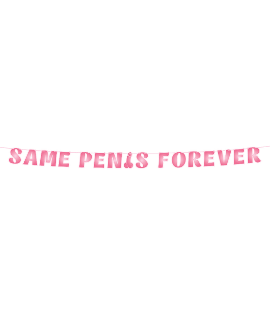Roze Letterslinger Same Penis Forever 3m van Paper Dreams koop je bij Partywinkel