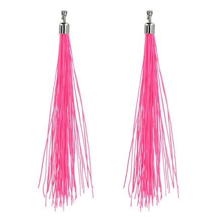 Roze Oorbellen Franjes 20cm van Boland koop je bij Partywinkel