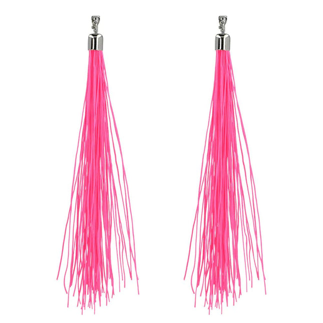 Roze Oorbellen Franjes 20cm van Boland koop je bij Partywinkel