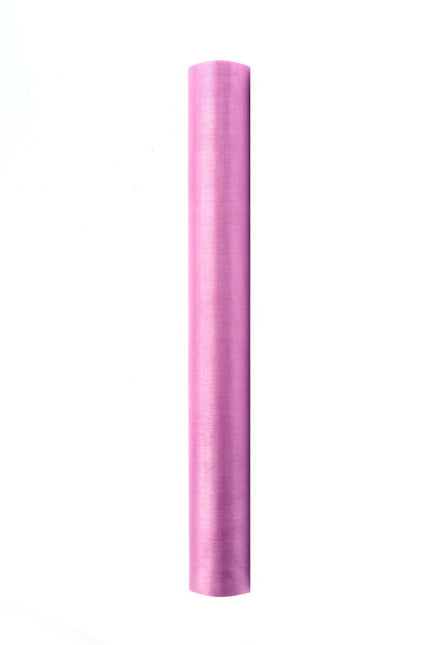 Roze Organza Stof 36cm 9m van Partydeco koop je bij Partywinkel