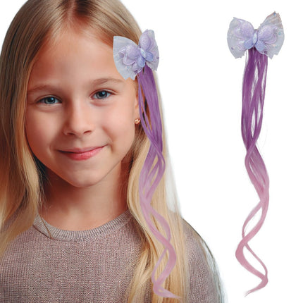 Roze Paarse Hair Extension Strik van Fiestas Guirca koop je bij Partywinkel