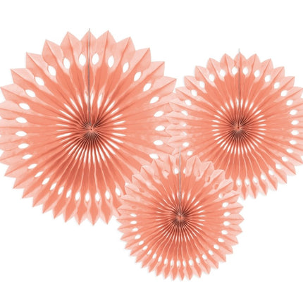 Roze Papieren Waaiers 20cm 3st van Partydeco koop je bij Partywinkel