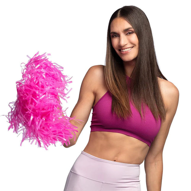 Roze Pompom 34cm van Boland koop je bij Partywinkel