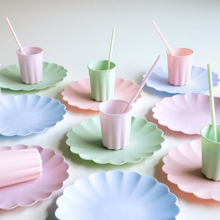 Roze Rietjes Plastic 23cm 12st van Partydeco koop je bij Partywinkel
