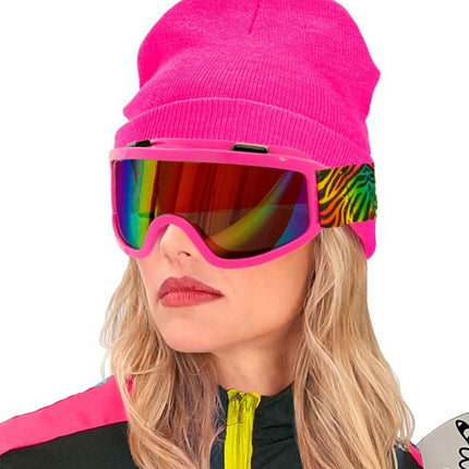 Roze Skibril Tijgerprint Band van Widmann koop je bij Partywinkel