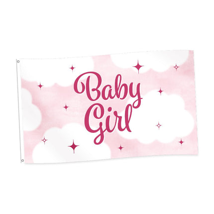 Roze Vlag Baby Girl 1,5m van WeFiesta koop je bij Partywinkel
