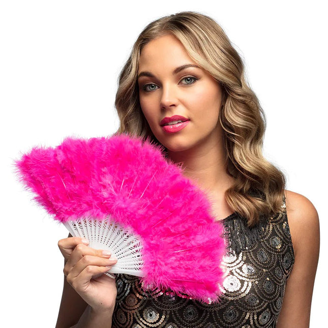 Roze Waaier 23cm van Boland koop je bij Partywinkel