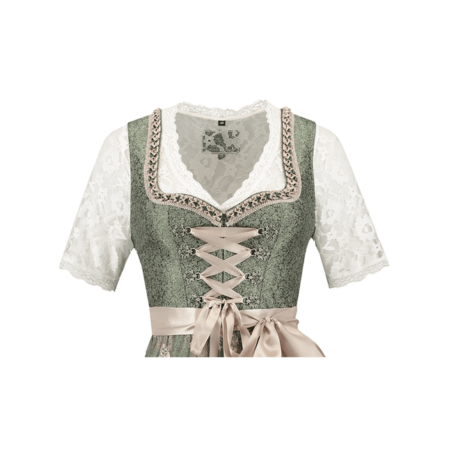 Roze Wit Creme Dirndl Jurk Oktoberfest Dames Jaquard Grijs van Haus Huberts koop je bij Partywinkel