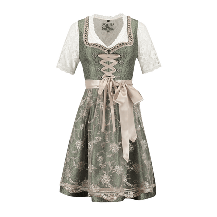 Roze Wit Creme Dirndl Jurk Oktoberfest Dames Jaquard Grijs van Haus Huberts koop je bij Partywinkel