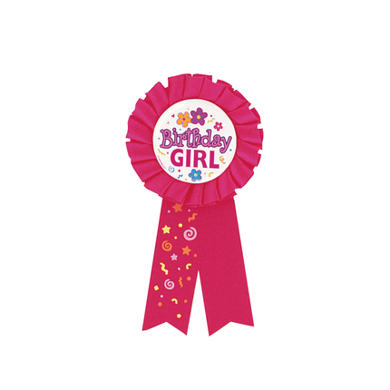Rozet Birthday Girl 14cm van Unique koop je bij Partywinkel